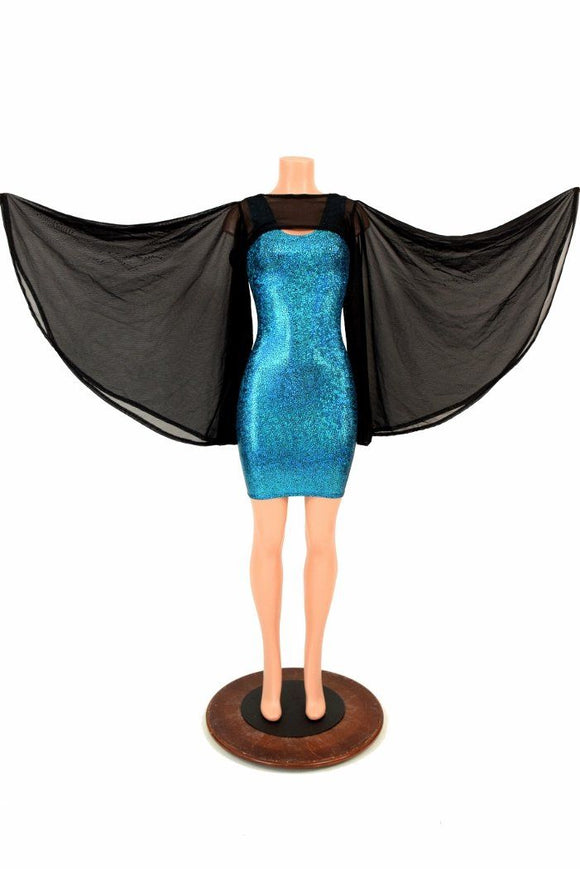 Black Mesh Fan Sleeve Bolero - Coquetry Clothing