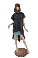 Black Mesh Hi Lo Tunic - Coquetry Clothing