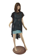 Black Mesh Hi Lo Tunic - Coquetry Clothing