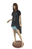 Black Mesh Hi Lo Tunic - Coquetry Clothing