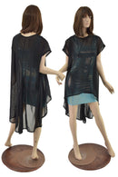 Black Mesh Hi Lo Tunic - Coquetry Clothing