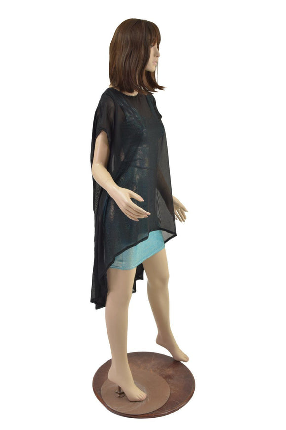 Black Mesh Hi Lo Tunic - Coquetry Clothing