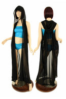 Black Mesh Hooded Racerback Duster - Coquetry Clothing