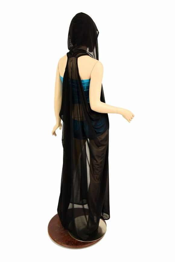 Black Mesh Hooded Racerback Duster - Coquetry Clothing