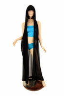 Black Mesh Hooded Racerback Duster - Coquetry Clothing