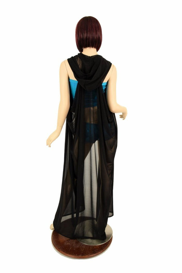 Black Mesh Hooded Racerback Duster - Coquetry Clothing