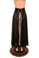 Black Mesh Lace Up Front Skirt - Coquetry Clothing