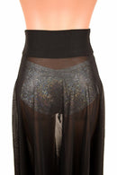 Black Mesh Lace Up Front Skirt - Coquetry Clothing