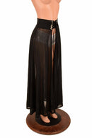 Black Mesh Lace Up Front Skirt - Coquetry Clothing