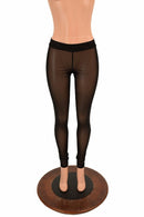 Black Mesh Midrise Leggings - Coquetry Clothing