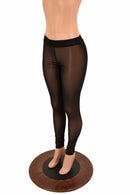 Black Mesh Midrise Leggings - Coquetry Clothing