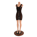 Black Mesh Tank Dress with Double Laceup - Coquetry Clothing