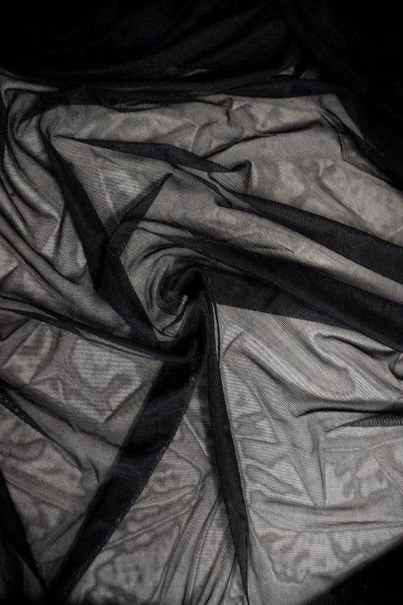 Black Mesh Zipper Back Gown - Coquetry Clothing