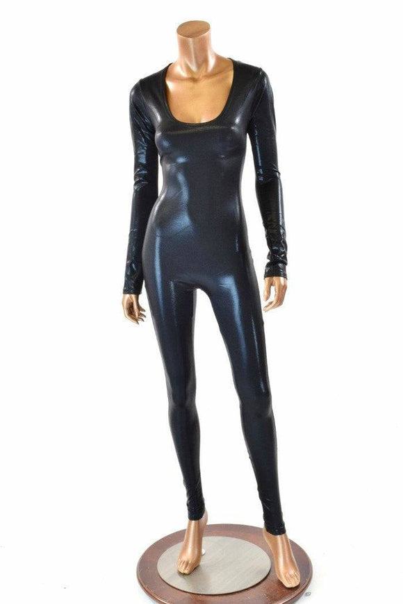 Black Metallic Catsuit - Coquetry Clothing
