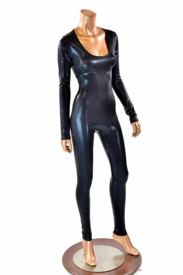 Black Metallic Catsuit - 2