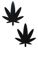 Black Metallic Leaf Pasties - Coquetry Clothing