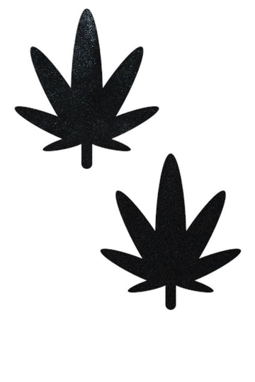 Black Metallic Leaf Pasties - Coquetry Clothing