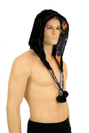 Black Minky Pom Pom Hood - Coquetry Clothing