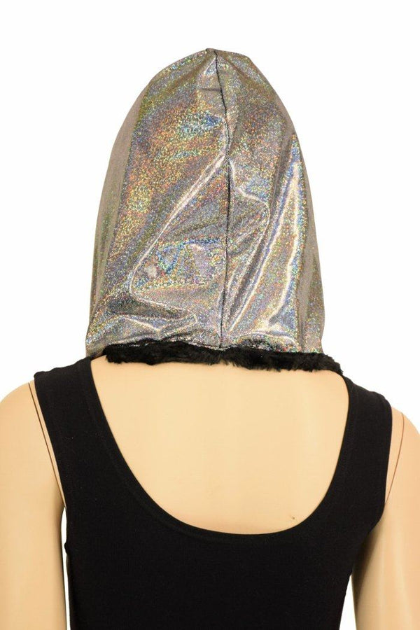 Black Minky Pom Pom Hood - 5