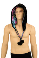 Black Minky Pom Pom Hood - Coquetry Clothing