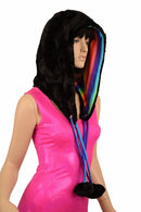 Black Minky Pom Pom Hood - Coquetry Clothing