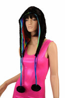 Black Minky Pom Pom Hood - Coquetry Clothing