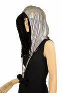 Black Minky Pom Pom Hood - 2