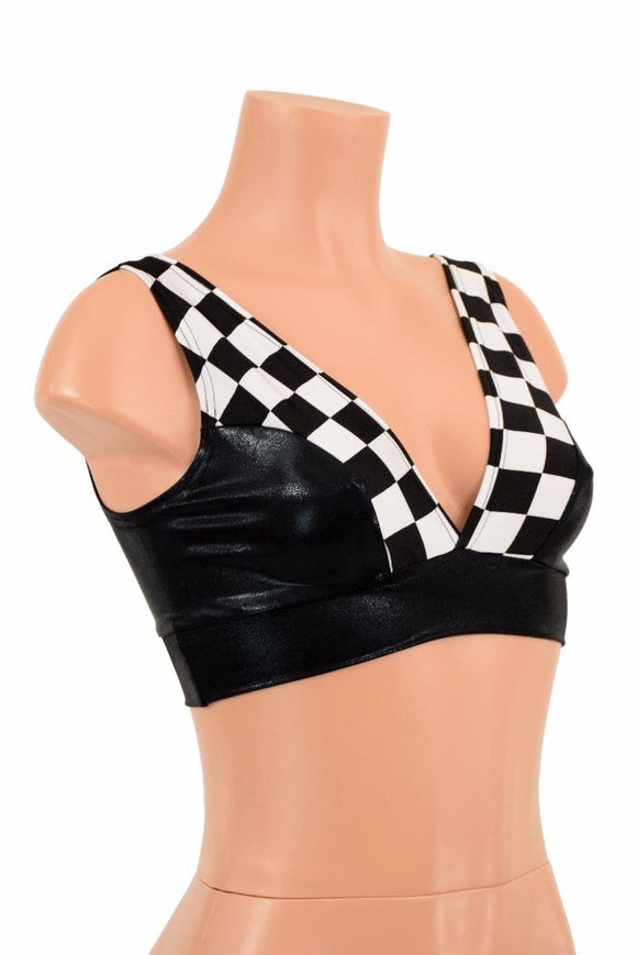 Black Mystique & Check Starlette Bralette - Coquetry Clothing