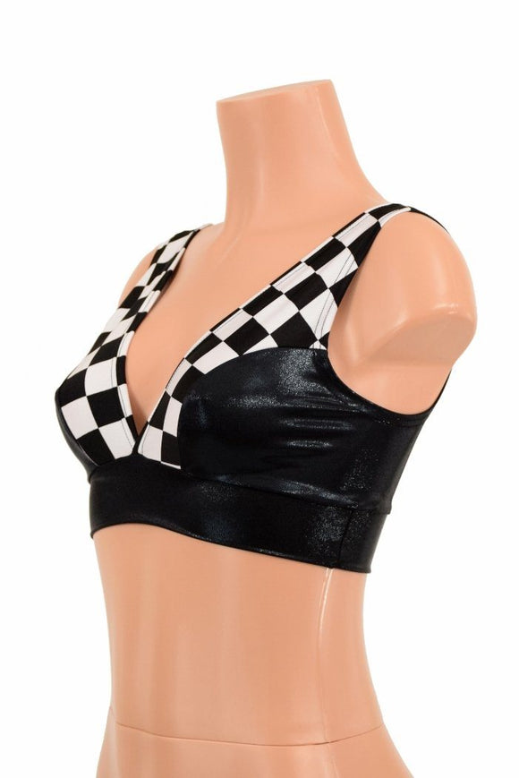Black Mystique & Check Starlette Bralette - Coquetry Clothing