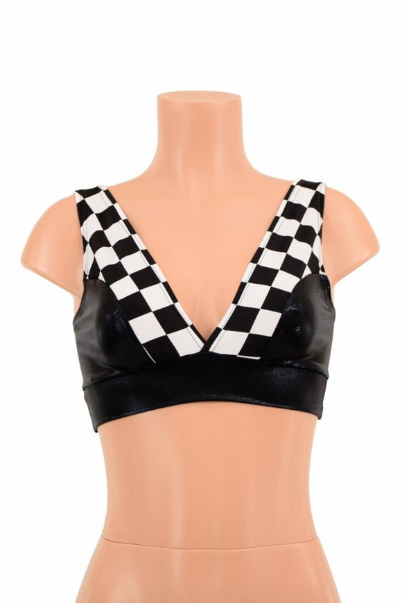 Black Mystique & Check Starlette Bralette - Coquetry Clothing