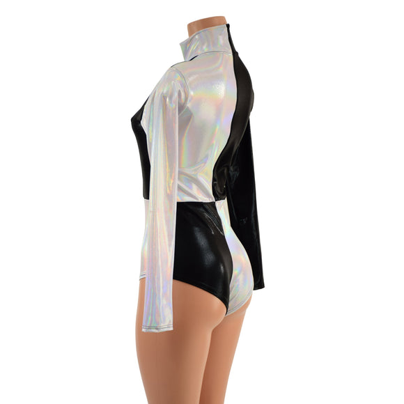 Black Mystique & Flashbulb Quad Color Blocked Romper - Coquetry Clothing