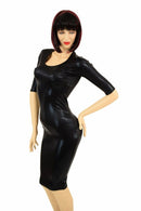 Black Mystique Half Sleeve Wiggle Dress - Coquetry Clothing