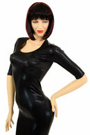 Black Mystique Half Sleeve Wiggle Dress - Coquetry Clothing