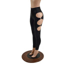 Black Mystique High Waist Leggings with O - Ring Cutouts - Coquetry Clothing