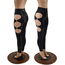 Black Mystique High Waist Leggings with O - Ring Cutouts - Coquetry Clothing