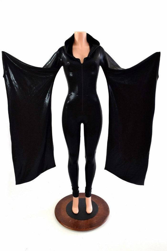 Black Mystique Kimono Sleeve Catsuit - Coquetry Clothing