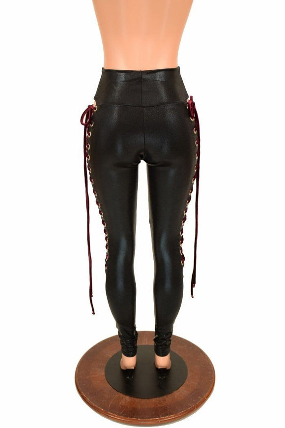 Black Mystique Lace Up Leggings - Coquetry Clothing