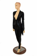 Black Mystique Plunging V Catsuit - Coquetry Clothing