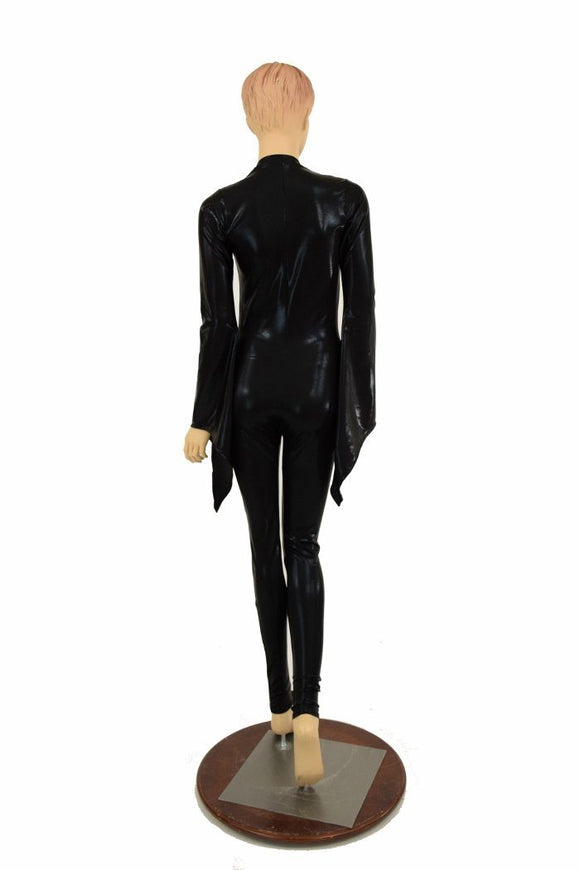 Black Mystique Plunging V Catsuit - Coquetry Clothing