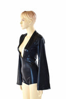 Black Mystique Plunging V Romper - Coquetry Clothing
