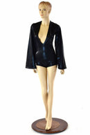 Black Mystique Plunging V Romper - Coquetry Clothing