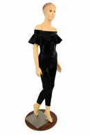 Black Mystique "Sandy" Off Shoulder Catsuit - Coquetry Clothing