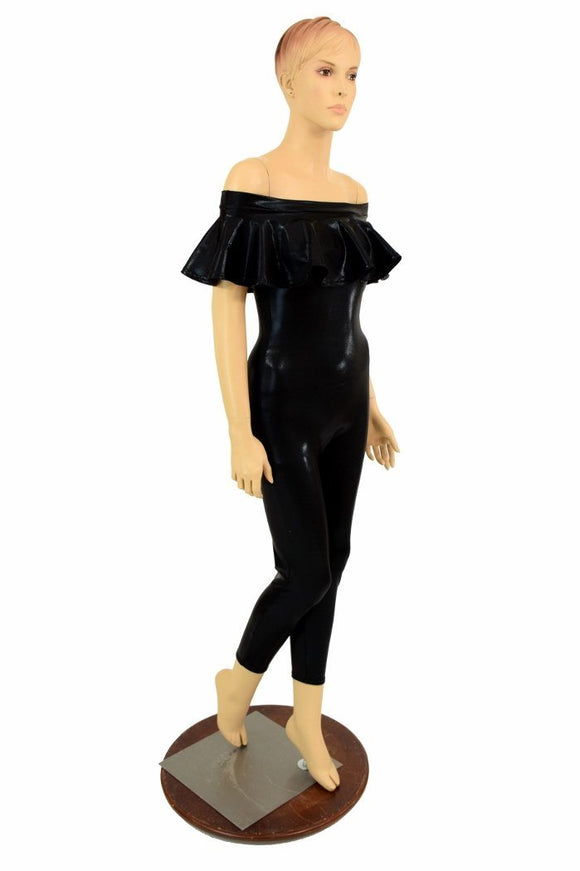 Black Mystique "Sandy" Off Shoulder Catsuit - Coquetry Clothing