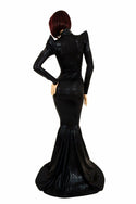 Black Mystique Turtle Neck Gown - 4