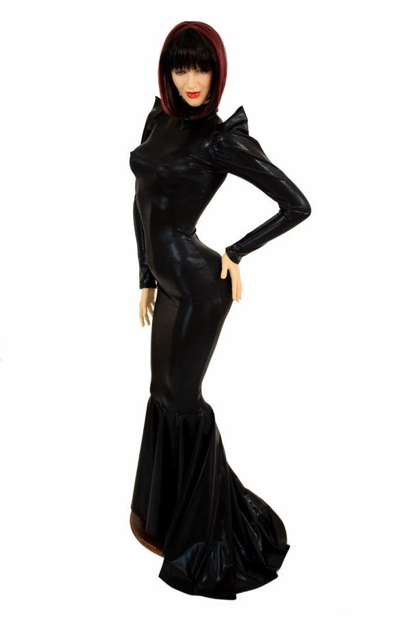 Black Mystique Turtle Neck Gown - 5