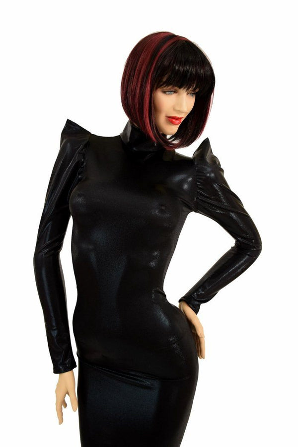 Black Mystique Turtle Neck Gown - 6