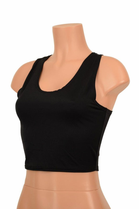 Black Racerback Crop Top - Coquetry Clothing