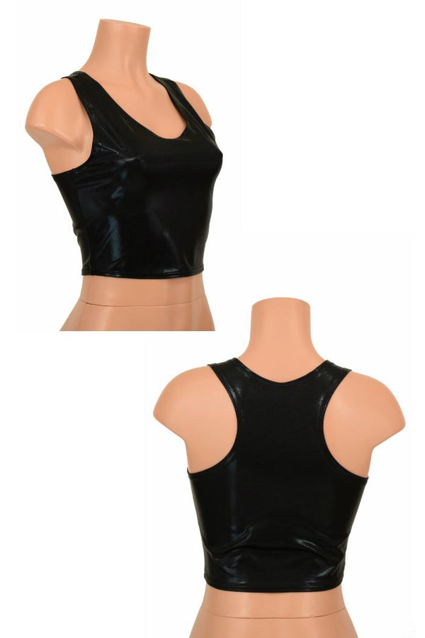 Black Racerback Crop Top - 1