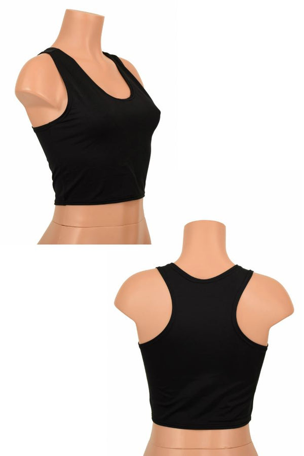 Black Racerback Crop Top - 1