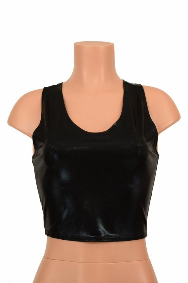 Black Racerback Crop Top - 2